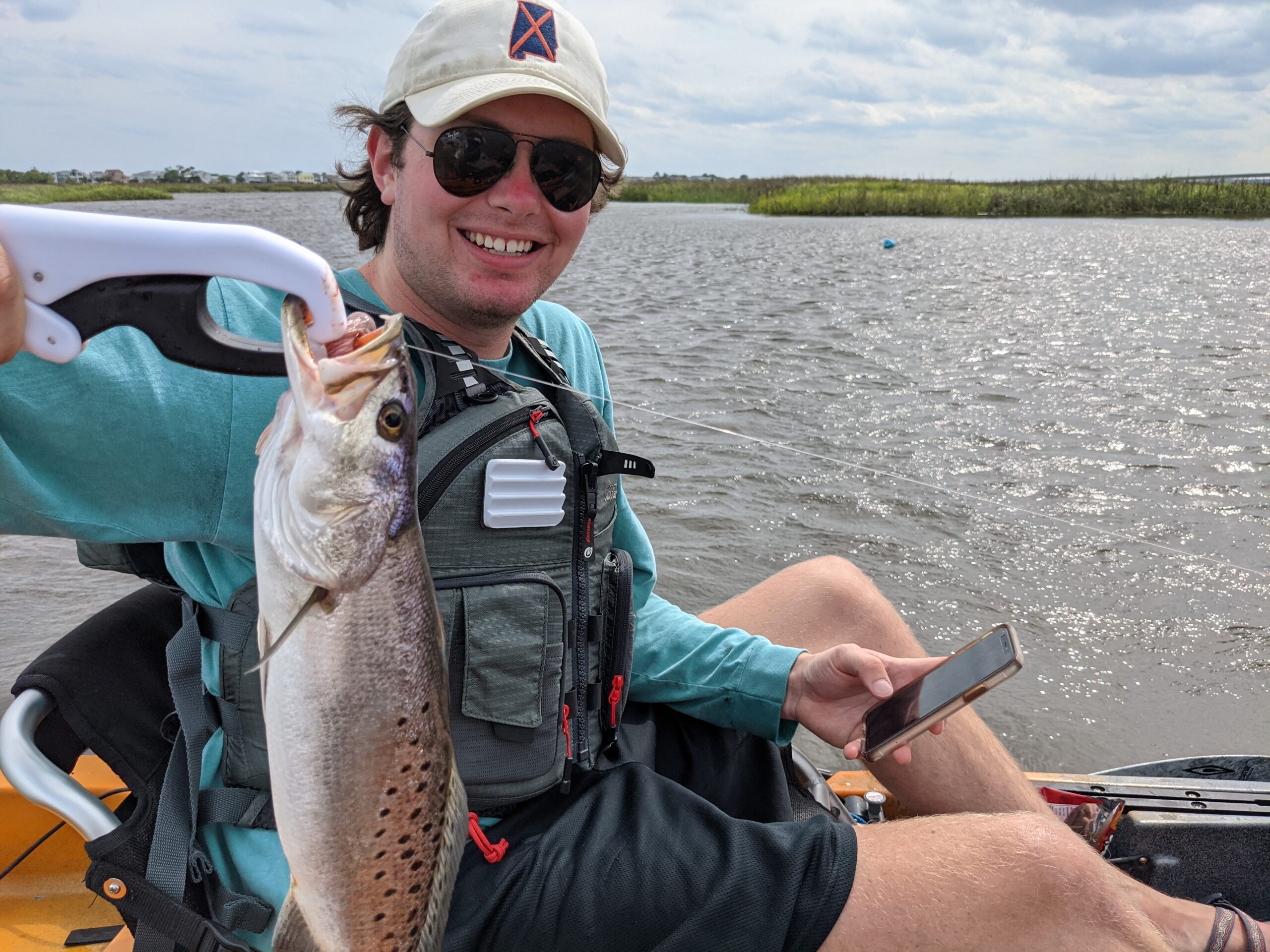Speckled seatrout caught from kayak