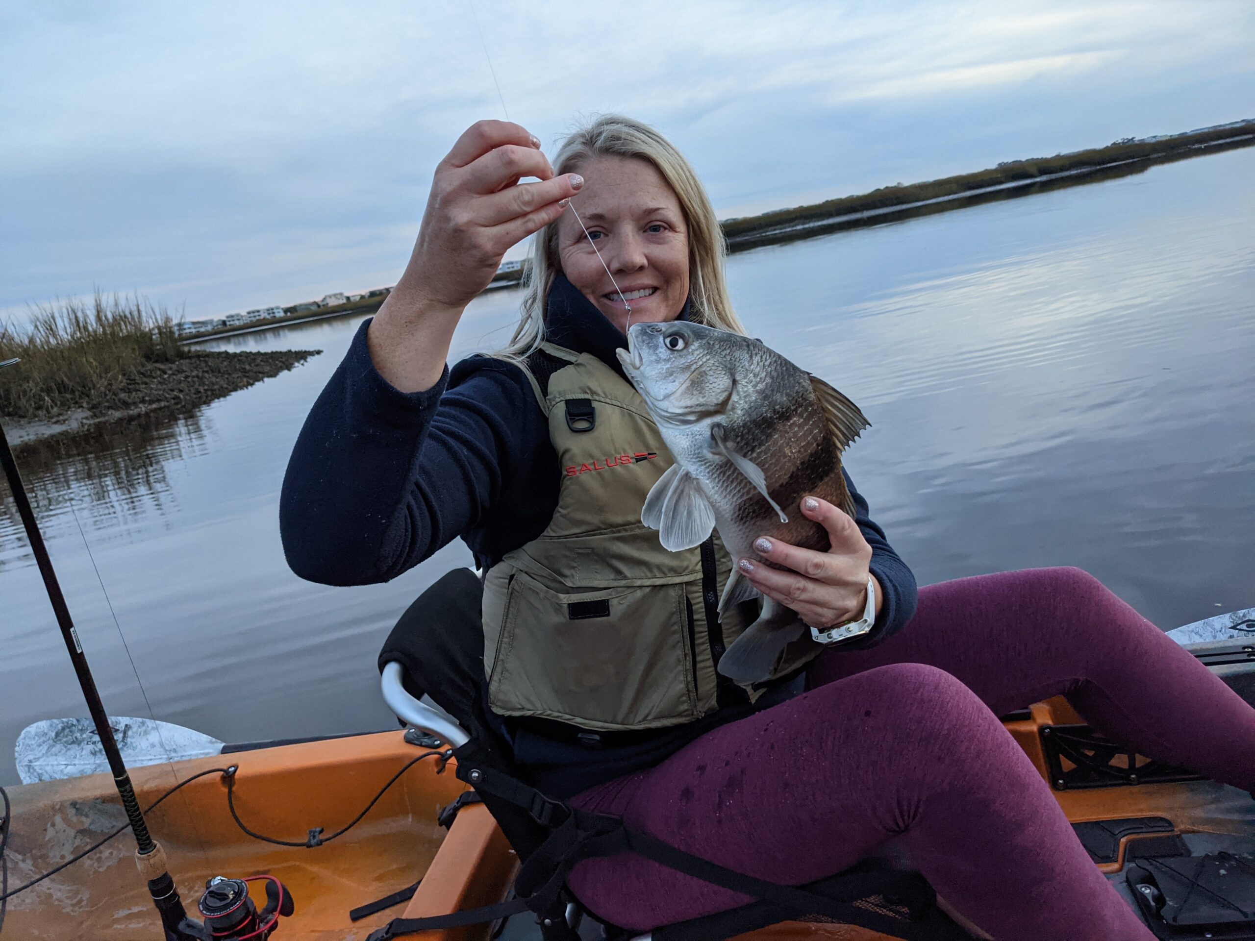 Black drum caught from kayak