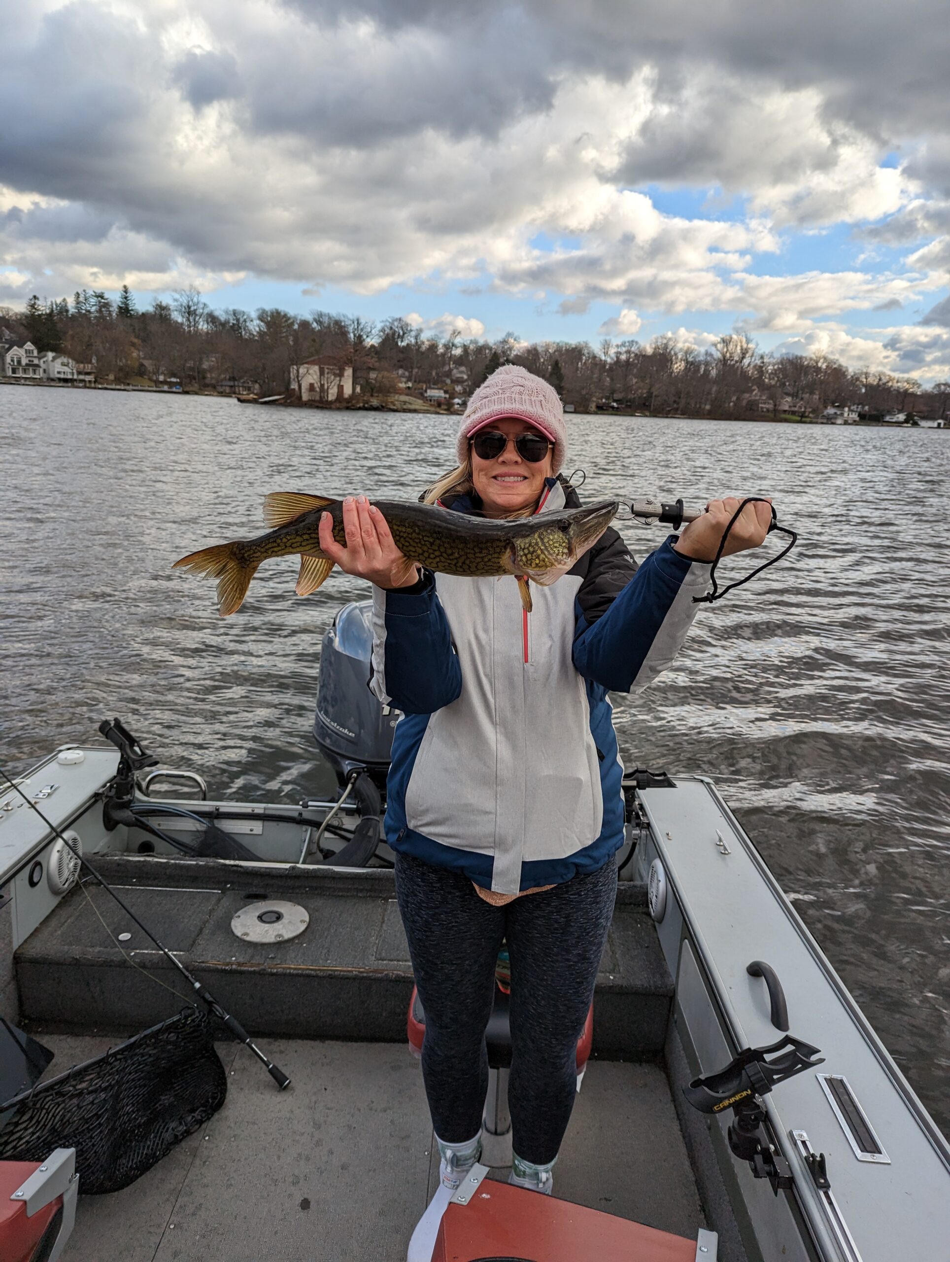Chain pickerel caught cold weather