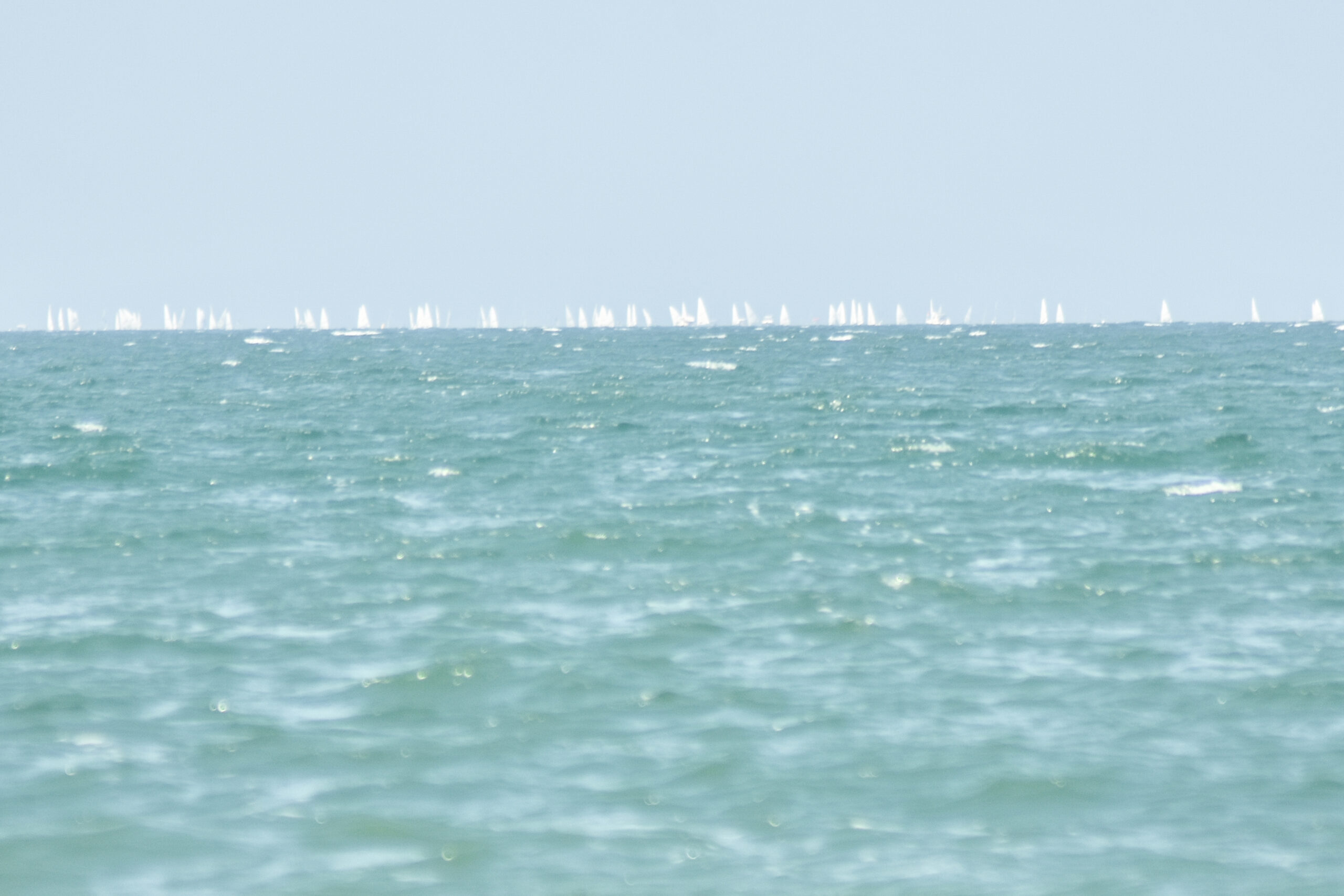 Fishing boats on Lake Erie at sunset