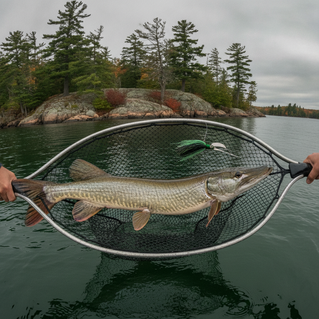 Muskie boatside in the Thousand Islands — illustrative photo