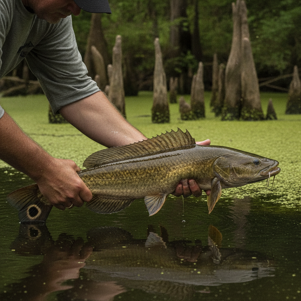 Bowfin taken from a southern backwater — illustrative photo