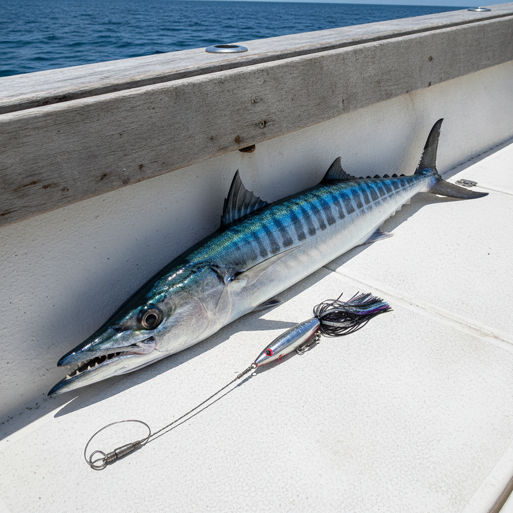 Wahoo landed on a high-speed trolling spread — illustrative photo