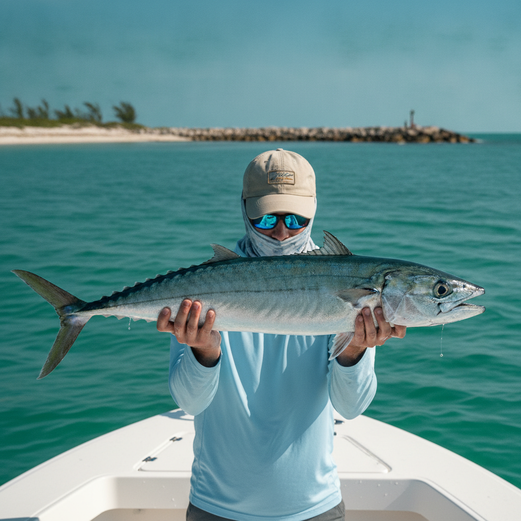 King mackerel landed near a Gulf coast jetty — illustrative photo