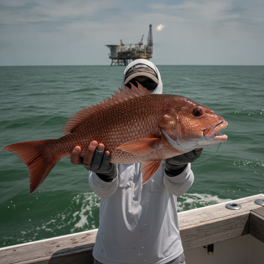 Red snapper landed offshore on the Texas Gulf coast — illustrative photo